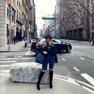 Philip Lim navy designer oversized short blazer jacket size 4 runs big (6-8)
